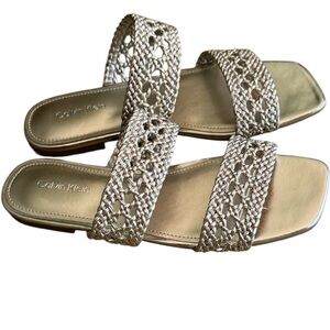 Calvin Klein Women's Metallic Sandals Sz 6.5